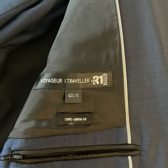 Navy blue suit (pants and coat). - Picture 2 of 3